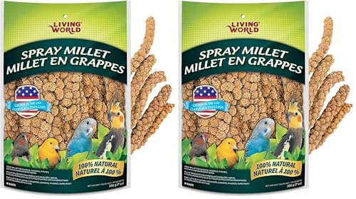 Living World – Millet Spray for Birds,7 Oz – Premium Treat for Budgies,Canaries,Finches,Cockatiels and Other Pet Birds,(Pack of 2) - size: 7 Ounce (Pack of 2)