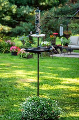 BirdsUP Single Pole for 1 Bird Feeder/Bird House, w/Bullseye Level and Torque Bar, 1-inch Outside Diameter, 5ft Installed