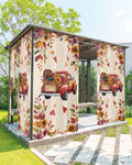 Outdoor Curtain for Patio, Fall Red Truck Waterproof Blackout Curtain for Porch/Pergola, Thanksgiving Sunflower Turkey Maple Leaf Linen Thermal Insulated Drapes for Cabana, 1 Panel, 54 x 108 Inch - size: 54"W x 108"L (Pack of 1)