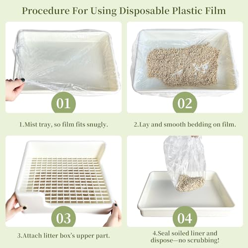 Disposable 50 pcs Small Animal Cage Liners | Rabbit Tray Film Liner Bunny Litter Pan Bags Guinea Pig Cage Toilet Plastic Film for Bird Hamster Chinchilla Hedgehog - size: Large - L+W ＜ 46''