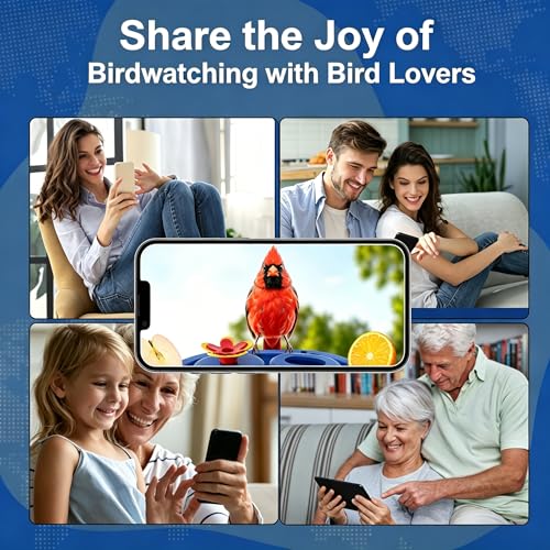 Smart Bird Feeder with Camera Solar Powered, AI Species Identification, 2K HD Video, Instant Arrival Alerts, Weatherproof Design for Outdoor, Best Gift for Bird Lovers(Blue) - color: Blue
