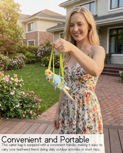 Portable Bird Carrier Bag - Parrot Carrier Bag Harness for Small to Medium Parrots, Bird Flight Suit with Vest Harness, Ideal for Cockatiels, Parakeets, Budgies, Medium