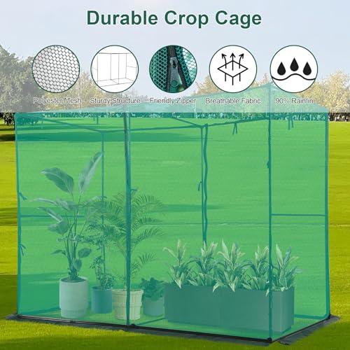 Crop Cage Plant Protection Tent 4 x 8 x 6 Feet | Easy to Install Protection Garden Cages, Crop Cages with Storage Bag Suitable for Garden Patio Lawn - size: 4 x 8 x 6 FT