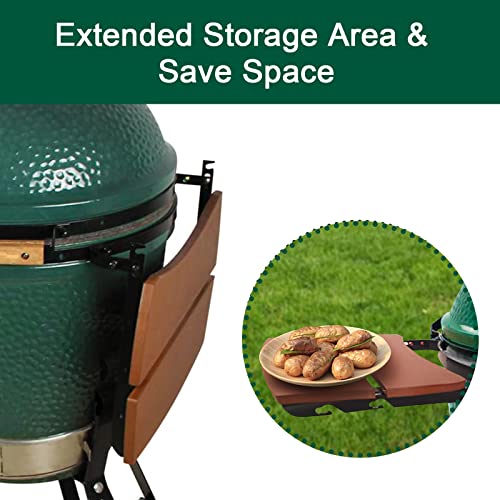 Side Shelves Big Green Egg Accessories, Composite 2 Slat Egg Mates for Medium Big Green Egg with Folding Side Shelves Replacement Parts Grill & Smoker Accessories - size: M2 Side Shelves