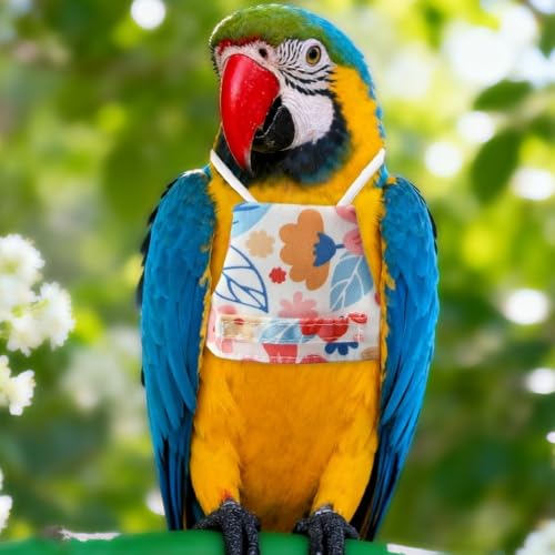 Anti Pinch Design Bird Flight Suits Prevent Loss Parrot Flying Clothes, Adjustable Walking Supplies Bird Training(M,White) - color: White, style: M