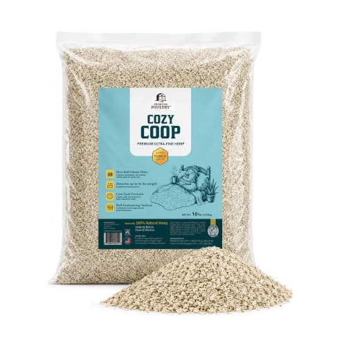 Cozy Coop, Siftable No Dust Hemp Bedding, 10lb, Made in USA | Super Fine, Low Dust & Highly Absorbent, Reduces Coop Odor, Ideal for Deep Litter, Nesting Boxes & Brooders - size: 1 Pack
