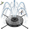 SZMP Solar Fountain with 3 Spray Height, 3.5W Glass Solar Bird Bath Fountain with 4 Adjustable Fixed Rods, and 7 Nozzles, Outdoor Solar Water Fountain Pump for Bird Bath, Garden, Pool, Pond - color: Black