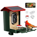 Smart Bird Feeder with Camera Solar Powered, 2K HD Video, AI Bird Species Identification, Instant Arrival Alerts, Weatherproof Design for Effortless Birdwatching, Best Gift for BirdLovers, Red - color: Green-Red