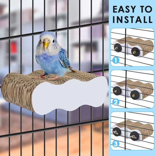 KATUMO Bird Perch Conure Cage Stand Parakeet Shredder Foraging Toys Cockatiel Platform for Small Parrots Conure Cockatiel Lovebird Parrotlet Finch