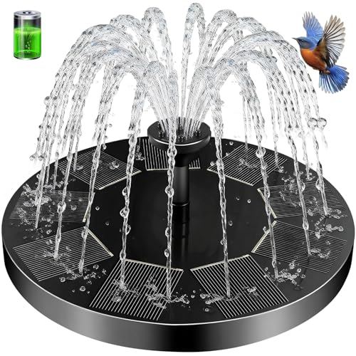 Solar Fountain for Bird Bath, 2026 Upgraded 2.5W Solar Bird Bath Fountain Pump with 6 Nozzles, Floating & Standing Solar Water Pump for Bird Baths, Garden, Pond, Pool, Outdoor