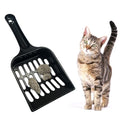 SunGrow Cat Pellet Scoop, Black Sifter and Poop Lifter, Pet Litter Box Maintenance, Plastic Shovel with Wide Slats, Kitten Scooper for Pine Pellets, Convenient Hanging Hole for Quick Storage, 8x3.5