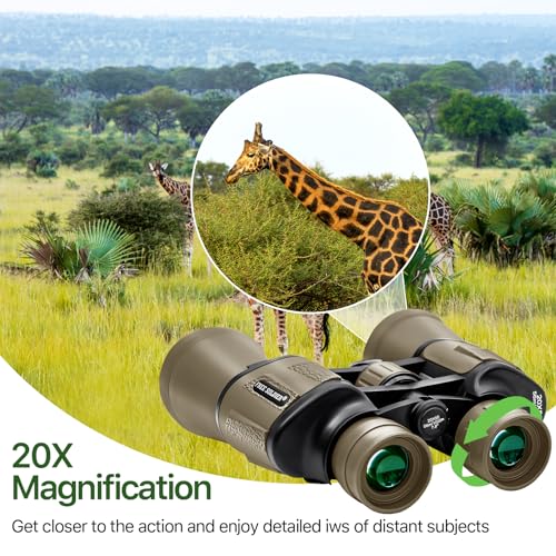 FREE SOLDIER 20x50 High Powered Binoculars for Adults, Mud | With Bak4 Prism Fmc Lens, Lightweight, Portable, Waterproof, Fog-Proof, For Bird Watching, Hunting, Hiking, Concerts, Travel - color: Mud