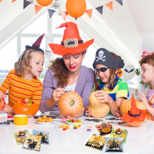 Halloween Self Sealing Cookie Bags - 200Pcs 4x4 Inch Clear Halloween Cellophane Treat Bags for Candy, Cookies, Party Favors & Gift Packaging, Plastic Halloween Goodie Bags for Kids Classroom Exchange - color: Halloween 200pcs