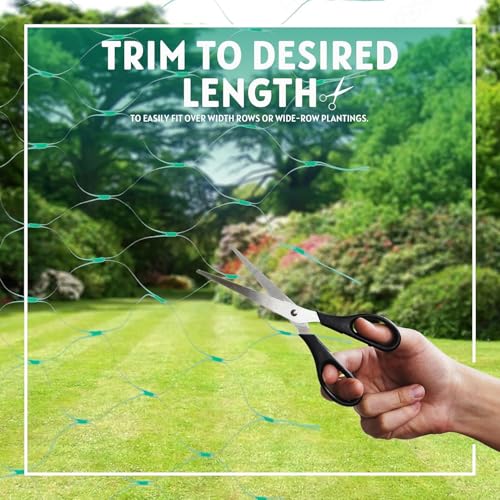 6-1/2 x 33 ft. Green Gentle Garden Netting/Row Cover/Screen | Protect Secure to Keep Away Birds and Rodents from Fruit, Vegetable, Flowers and Sensitive Plants, While Allowing Water and air in - size: 1 Pack