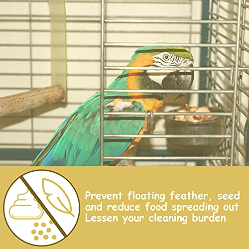 Shappy Large Bird Cage Seed Catcher,Bird Cage Cover Net Skirt Guard,Adjustable Soft Airy Mesh Net for Parrot Parakeet Macaw(118 x 15 Inch/ 300 x 37 cm,Yellow) - color: Yellow, size: 118 x 15 Inch/ 300 x 37 cm