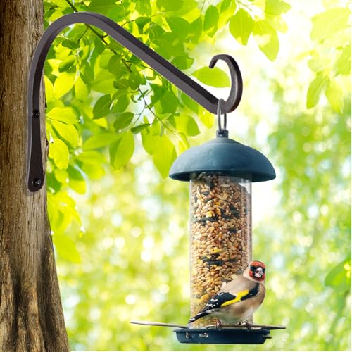 12 inch Plant Hanger, Sturdy Hanging Plant Bracket Outdoor, Hanging Plant Wall Hook Heavy Duty, for Hanging Bird Feeders, Planters, Lanterns, Wind Chimes, Indoor/Outdoor Use, Black, Set of 2 - color: Black, size: 11in-acr-2-Black