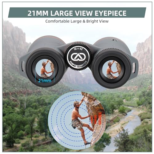 10x42 ED Binoculars for Adults High Powered with Phone Adapter, Waterproof Binoculars with ED Lenses, Super Bright Clear for Bird Watching, Hiking, Cruise Ship, Wildlife Viewing and Outdoor Activities