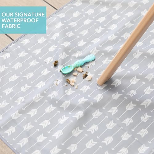 Bumkins Baby Splat Mat for Under High Chair, Babies Toddlers Eating Mess Mat, Waterproof Reusable Cloth for Arts and Crafts, Playtime Mat for Kids, Floors or Tables, Fabric 42inx42in, Gray Arrows - color: A5 Gray Arrows
