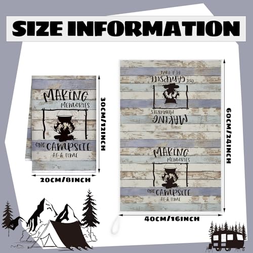 Boyiee Set of 6 Camping Kitchen Towels Happy Camper Tea Towels | Absorbent Farmhouse Dish Towels with Funny Sayings 24 x 16 Inches Camping Hand Towels for Rv Campers Lovers Gifts Accessories - color: Rustic
