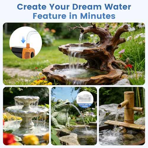 35W Solar Fountain Outdoor Pump, 280GPH Solar Pond Pump with Foldable Solar Panel, Adjustable Flow Solar Water Pump with PVC Tubing for Ponds, Garden, Waterfall, Hydroponics, Pool Used - size: 35W