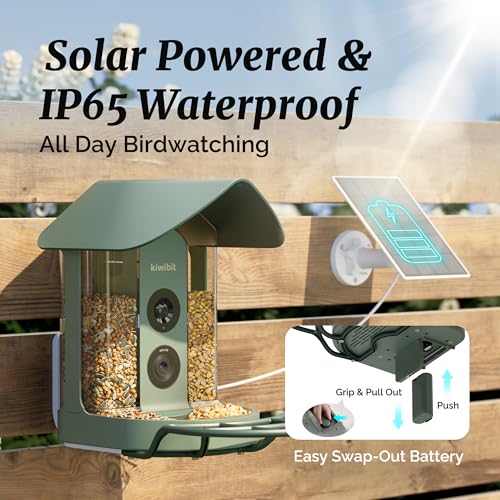 Smart Bird Feeder with 4K AI Camera Solar Powered | Hummingbird Feeder Kit Included, AI Identification Bird Specie, 4K Live Stream, Real-Time Bird Visit Alert, Birdwatching Gift