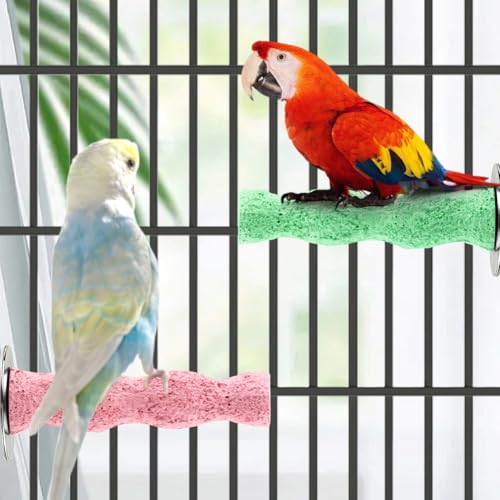 4 PCS Bird Beak Grinding Stone Perch Platform for Parrots | Grinding Stone Perch Set Helps Support Natural Beak And Claw Wear For Budgies, Parakeets, Cockatiels, And Conures.