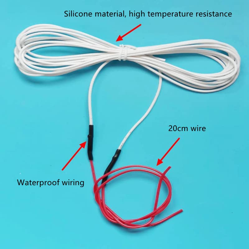 12V Pre-Assembled Silicon Rubber Heating Wire for DIY Steering Wheel Heater, Self-Made Warmer, Seat Heater (19.6ft) - size: 19.6ft