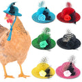 6-Pack Mini Chicken Hats for Hens, Dolls Hats, Cute Decorations | Cotton & Polyester, 2.76 in (7 cm), Adjustable Chin Strap, Fits Small Animals - style: Flower-Fine-Glossy