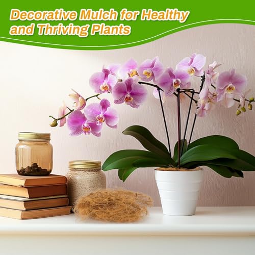 MAQIHAN Natural Coconut Husk Fiber - Organic Coconut Husk Silk for Plants | Organic Coco Coir for Bird Nesting Material, Potting Soil Cover, Greenery Covering, Home Decoration, Natural Plant Fiber 85g