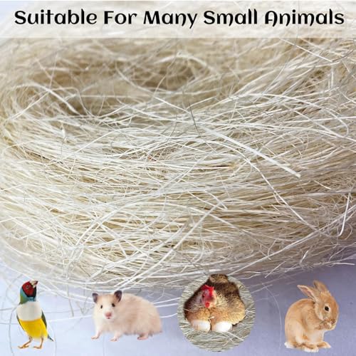 kathson Bird Nesting Materials Coconut Fiber Bird Nest Bedding Material Warm and Breathable Linen Silk for Bird Small Animals (6 Pack)
