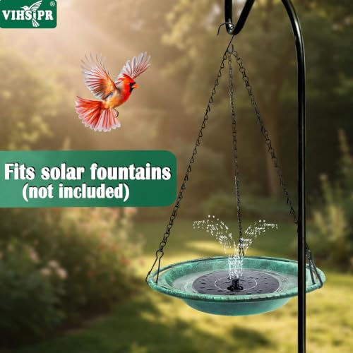Hanging Bird Bath & Feeder Bowl, 12 in, Antique Green | Weather-Resistant PP, Backyard Garden Decor - color: Green
