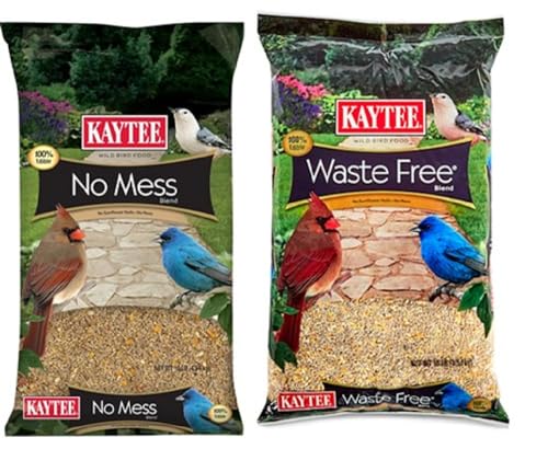 Kaytee Wild Bird (No Mess or Waste Free) Food Seed Blend for Blue Jays, Woodpeckers, Juncos, Cardinals, Grosbeaks, Sparrows, and Finches, 10 Pound, (Packaging May Vary) (Pack of 2) - size: 10 Pound (Pack of 2)