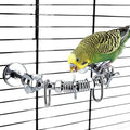 4.5 * 4inch Stainless Steel Parrot Perch with Chew Toys, U-Shaped Metal Bird Perch Stand, Easy Install, for Large and Medium Birds