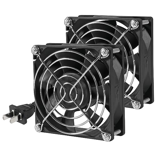 UMLIFE 2PACK EC Axial Fan 80mm x 25mm AC 110V 115V 120V 220V 240V High Speed Dual Ball Bearing for Desktop - color: 80x25mm