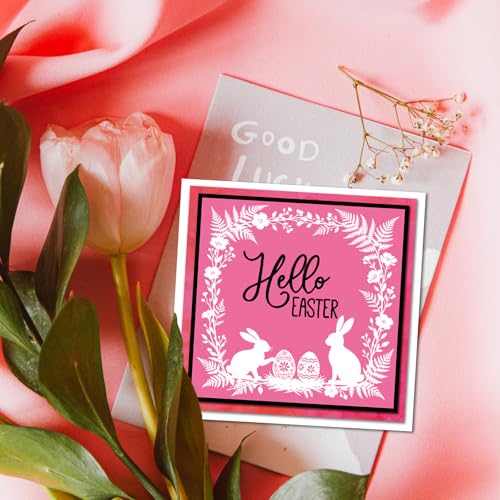 GLOBLELAND Easter Silhouettes Clear Stamps and Metal Die Cuts Bunnies Plants Transparent Stamp Spring Plant Border Cutting Dies for Card Making Embossing Scrapbooking - style: Easter Silhouette
