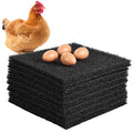 8 Pcs Chicken Nesting Pads, Washable Nesting Box Liners for Chicken Coop, Reusable Plastic Nest Box Pads with 4 Pcs Fake Wooden Eggs, Chicken Laying Mats, 12×12×0.8 inch - color: Black