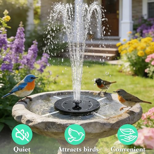 DDcafor Solar Fountain for Bird Bath 3.5W Solar Powered Water Fountain Pump | Floating Solar Water Pump for Birdbath,Small Pond Garden Outdoor Water Feature with 6 Nozzles - color: Solar Water Fountain 3.5w
