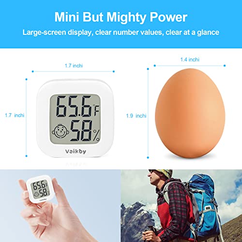Vaikby Indoor Thermometer 4Pack, Humidity Gauge Meter Digital Hygrometer Room Thermometer for Home, Hight Accurate Temperature and Humidity Monitor for Greenhouse, Reptile, Humidors, Cellar, Office - size: ℉