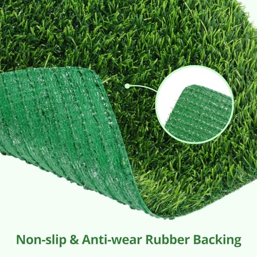 24 Pack Chicken Nesting Box Pads, Washable Artificial Turf Mats, Reusable Fake Grass Beddings for Chicken Coops, Indoor/Outdoor Green Rugs for Poultry and Home Décor, 12x12-inch