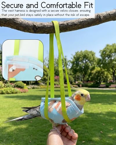 Portable Bird Carrier Bag - Parrot Carrier Bag Harness for Small to Medium Parrots, Bird Flight Suit with Vest Harness, Ideal for Cockatiels, Parakeets, Budgies, Medium