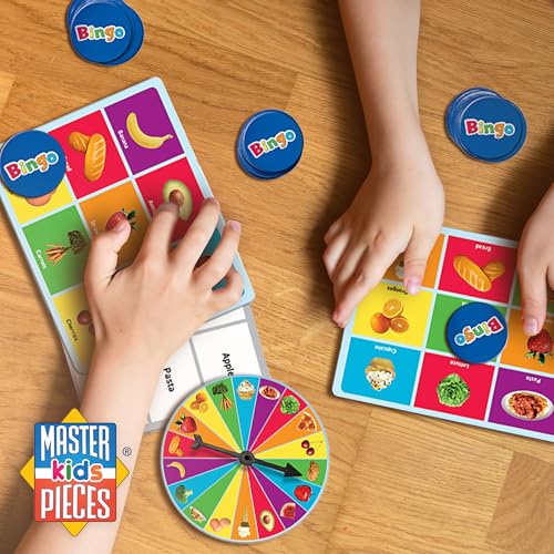 MasterPieces Kids Games - Food Bingo Game - Fun Family Entertainment for Kids and Adults - Educational, Engaging, and Perfect for Game Night, Classroom Activities, and Interactive Play for All Ages - style: Food