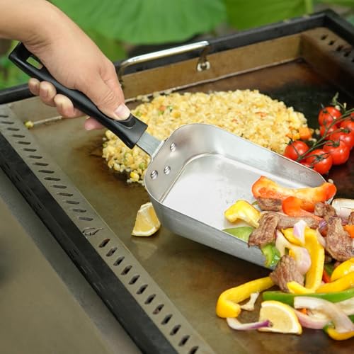 onlyfire 5" Heavy Duty Stainless Steel Griddle Spatula Food Mover | Grill Scoop Smash Burger Food Shovel for Stiring Fry, Cooking and Moving Food - size: 5"
