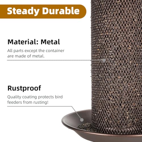 Nyjer/Thistle Seeds Wild Bird Feeder,Metal Material,Easy to Clean | Easy-Refill Top, Rust Resistant, Long Lasting,Squirrel-Proof,Save Bird Seed,360 Degree Perch - size: 1Pack