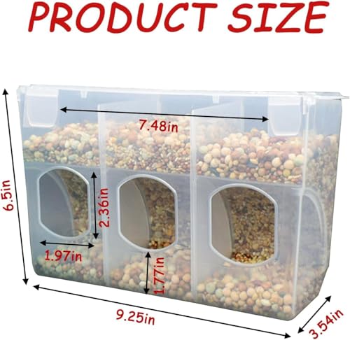 Automatic Pigeon Bird Feeder Water, Plastic Feeder Water Dispenser Drinkers for Cage, No Mess Hanging Parrot Food Feeding, Cage Accessories for Parakeet Quail Bird Chicken (3 Hole-Hook) - size: 3 Hole - Hook