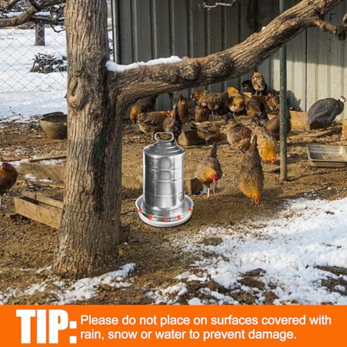 MEWTOGO Chicken Water Heater for Winter - 75W Energy Saving Chicken Coop Accessories, Thermostatically Controlled Poultry Waterer Heated Base for 1-3 Gallon Poultry Fount
