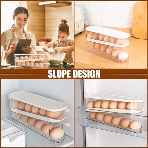 WACOI Auto Rolling Fridge Egg Organizer, Space Saving Eggs Dispenser for Refrigerator Storager, Home Egg Holder, 1 pack - size: 1 Pack