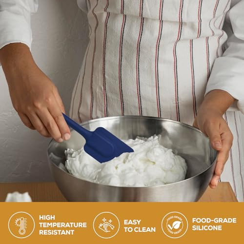 Mrs. Anderson’s Baking Silicone Spatula, Flexible And Nonstick, One-Piece Design, Navy, For Mixing, Folding, Scraping, Baking, And Cooking - color: Navy, size: 10.5-Inch, Spatula