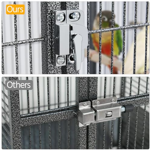 Yaheetech 69" Large Bird Cage, Rolling Parrot Cage for Parakeets Cockatiels | Play Top with Ladder & Feeders, Slide-Out Tray, Rolling Stand, Wrought Iron Cage for Small Medium Birds, Indoor Outdoor