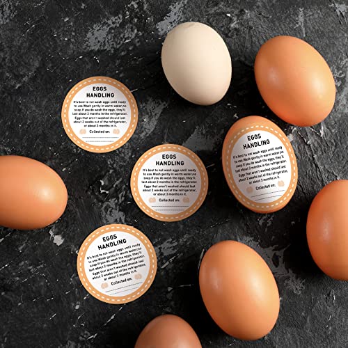 Colarr 500 Pcs Farm Fresh Eggs Carton Labels Stickers 2 Inch Egg Care Self Adhesive Writable Handling Stickers Bulk Chicken Packaging Decal Sign for Chicken Quail Farmhouse Supermarket - style: Handling