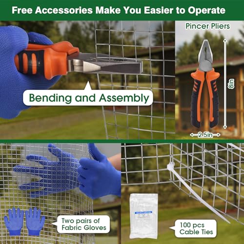 HOPERAN Hardware Cloth 1/2 Inch 36 x 50 ft, 19 Gauge Chicken Wire Fencing | Hot Dipped Galvanized After Welding, Rust resistant, Heavy-duty, for Garden Fencing Gopher Wire Rabbit Cage Poultry Netting - size: 1/2" 36in × 50ft